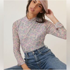 Anthropologie Sheer Gauzy TurtleNeck XS